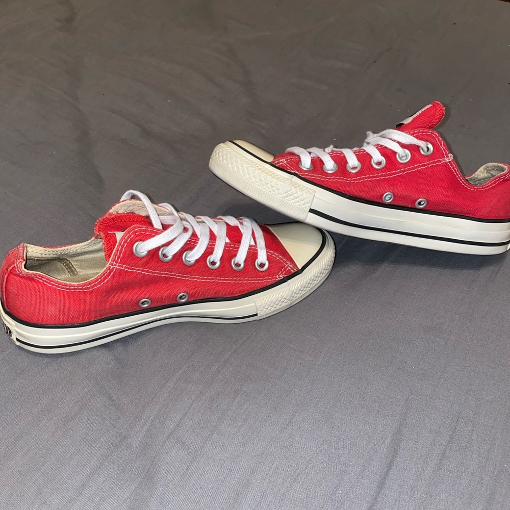 Red Low Top Converse - Picture 4 of 5